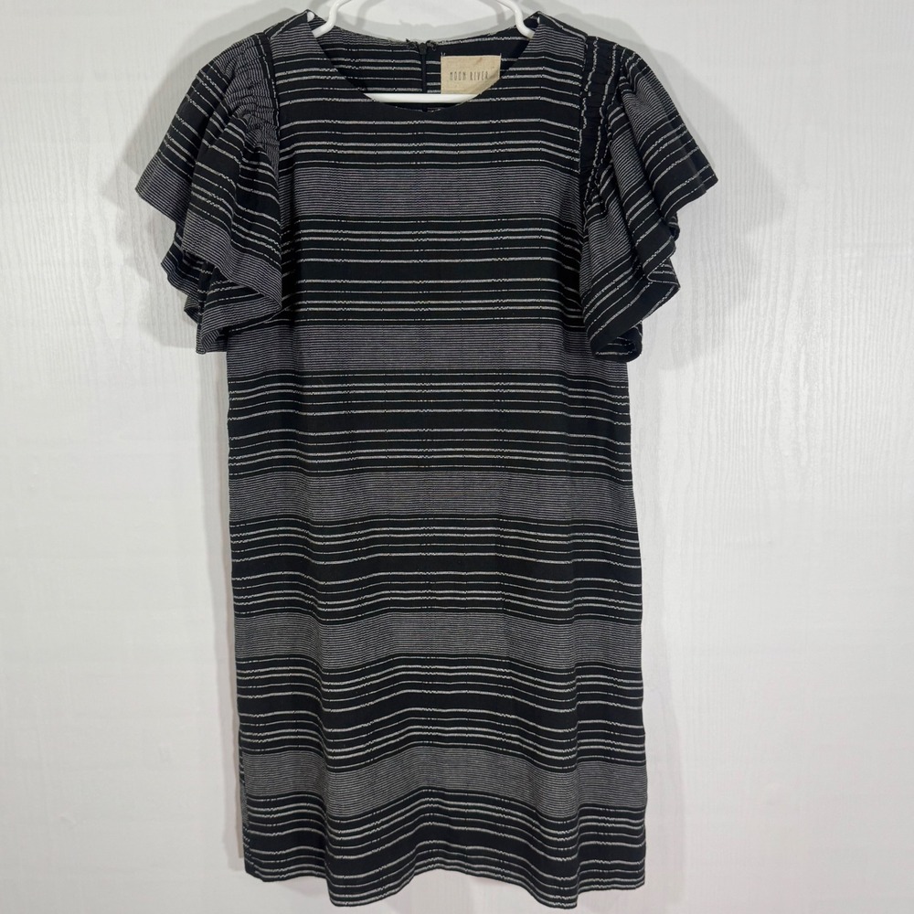 Anthropologie Denmark Striped Tunic Women‎ Dress Moon River Sz XS Ruffle Sleeve